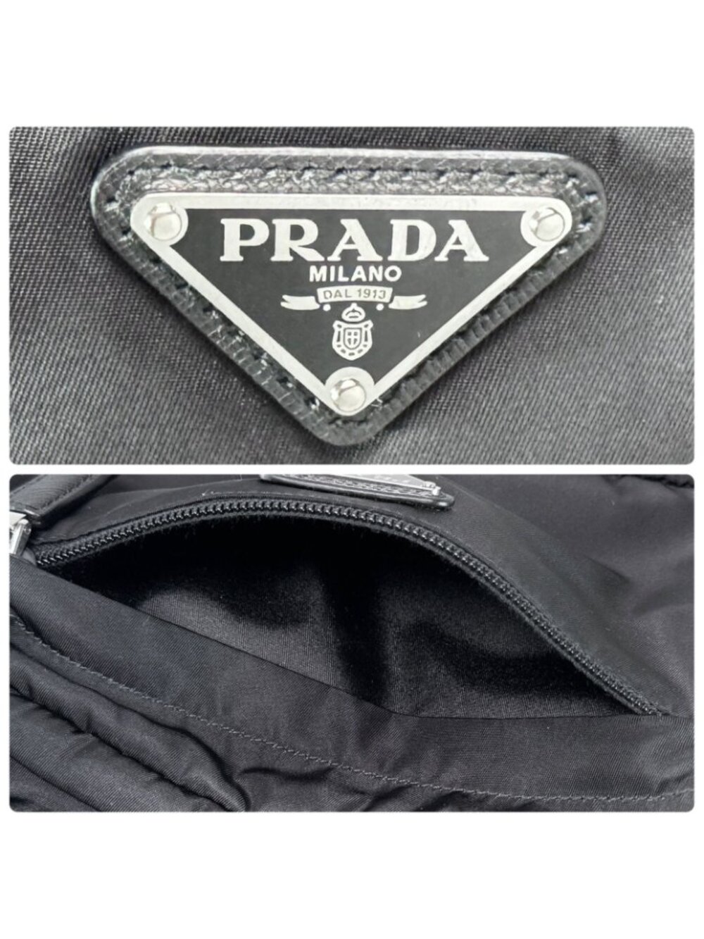 Prada Triangle Logo Clutch Travel Pouch Nylon - Picture 9 of 10